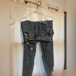 American Eagle ripped mom jeans